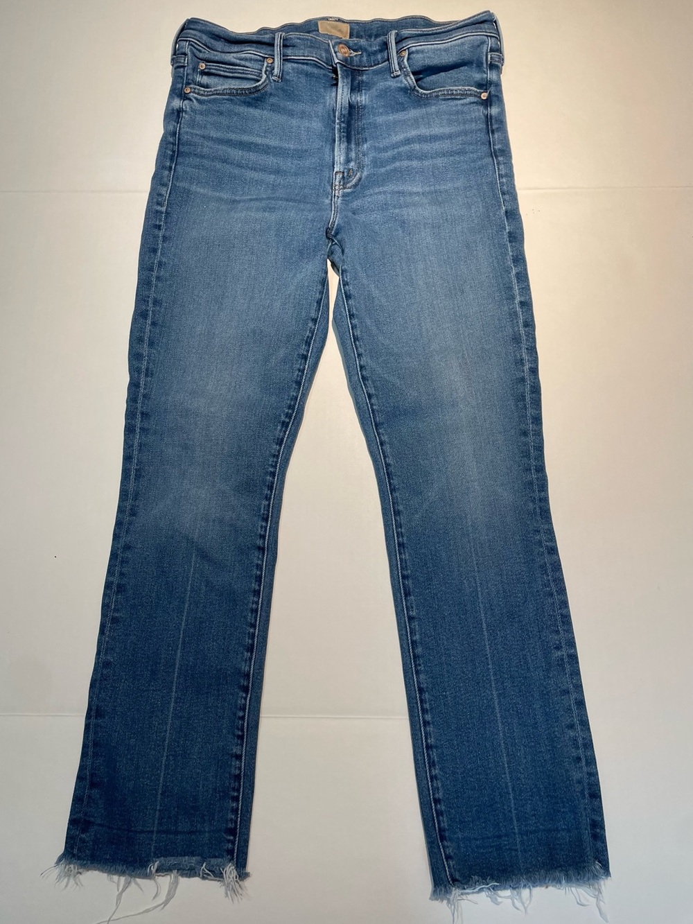 MOTHER Denim The Rascal Ankle Fray Jeans Opposites Attract Size 30